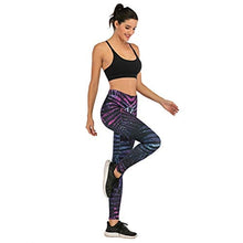 Load image into Gallery viewer, Black Leaf Seamless Workout Leggings - Women’s 3D Printed Purple Yoga Leggings, Tummy Control Running Pants (Purple, Medium)
