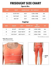 Load image into Gallery viewer, FRESOUGHT Gym Sets for Women Stretchy Seamless Round Neck Crop Tank Matching High Waisted Leggings Yoga Outfits Tracksuit Orange,L

