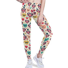 Load image into Gallery viewer, visesunny High Waist Yoga Pants with Pockets British Flag Heart Mustache Soft Tummy Control Workout Leggings
