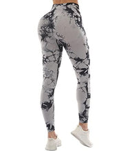 Load image into Gallery viewer, NORMOV Butt Lifting Workout Leggings for Women,Seamless High Waist Gym Yoga Pants Tie Dye Black
