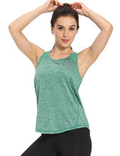 Load image into Gallery viewer, Aeuui Workout Tops for Women Mesh Racerback Tank Yoga Shirts Gym Clothes Foliage Green

