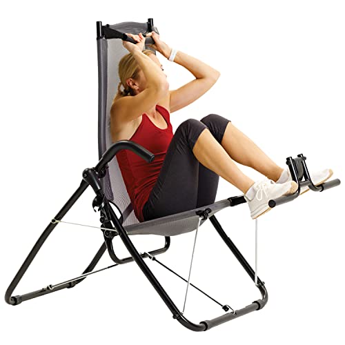 Ab Chair by Aztra Abdominal Exercise Chair Core Strengthening Chair Ab Sculpting Crunch Machine Easy to Use Lightweight and Foldable Design Inversion Therapy for Back Relief Moisture Wicking Material ...