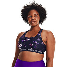 Load image into Gallery viewer, Under Armour Women&#39;s Crossback Mid Printed Bra , Midnight Navy (410)/Purple Tint , X-Large

