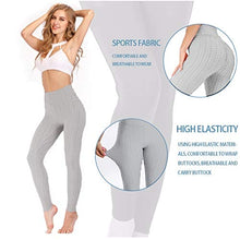Load image into Gallery viewer, AIMILIA Butt Lifting Anti Cellulite Leggings for Women High Waisted Yoga Pants Workout Tummy Control Sport Tights Gray
