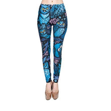 Load image into Gallery viewer, Middle Waisted Seamless Workout Leggings - Women’s Mandala Printed Yoga Leggings, Tummy Control Running Pants (Owl Blue, Plus Size)
