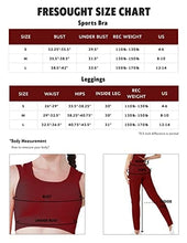 Load image into Gallery viewer, FRESOUGHT Workout Sets for Women 2 Piece Seamless Matching Yoga Gym Active Wear Outfits High Waist Legging Sports Bra Set Wine,S
