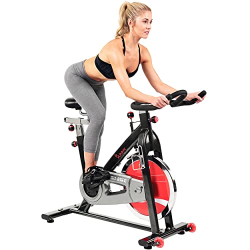 Sunny Health Fitness Indoor Cycling Exercise Bike with Heavy 49