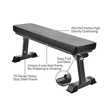 Load image into Gallery viewer, Finer Form Foldable Flat Weight Bench for Bench Press, Strength Training, and Ab Exercises - Free PDF Workout Chart Included

