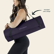 Load image into Gallery viewer, Retrospec Solana Yoga Mat 1&quot; Thick w/Nylon Strap for Men &amp; Women - Non Slip Exercise Mat for Home Yoga, Pilates, Stretching, Floor &amp; Fitness Workouts - Eggplant
