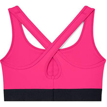 Load image into Gallery viewer, Under Armour womens HeatGear Armour Mid Impact Crossback Sports Bra , Cerise (653)/White , XX-Large
