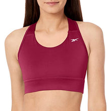 Load image into Gallery viewer, Reebok Women&#39;s Standard Running Essentials Full Sports Bra, Punch Berry, Large

