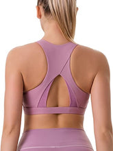 Load image into Gallery viewer, RUNNING GIRL Sports Bra for Women,High Impact Large Bust Padded Sports Bra Fitness Workout Running Yoga Tank Tops (Purple, M)
