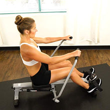Load image into Gallery viewer, Sunny Health &amp; Fitness SF-RW5639 Full Motion Rowing Machine Rower w/ 350 lb Weight Capacity and LCD Monitor
