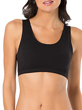 Load image into Gallery viewer, Fruit of the Loom Women&#39;s Built Up Tank Style Sports Bra, Black/WHT/WHT/Heather Grey, 38
