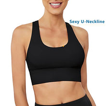 Load image into Gallery viewer, BLONGW Sports Bras for Women, High Support Criss-Cross Back Padded Strappy Workout Yoga Bra with Removable Cups,Black,L
