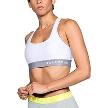 Load image into Gallery viewer, Under Armour womens HeatGear Armour Mid Impact Crossback Sports Bra , White (100)/White , X-Small

