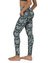 Load image into Gallery viewer, ODODOS Women&#39;s Cross Waist Yoga Leggings with Pockets, No See-Through Workout Running Pants-Inseam 28&quot;, Floral Charcoal, Small
