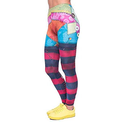Kanora 3D Patches Seamless Workout Leggings - Women’s Pink Printed Yoga Leggings, Tummy Control Running Pants (Patch, One Size)