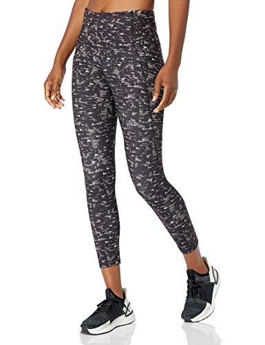 Core 10 Women's All Day Comfort High-Waist Side-Pocket 7/8 Crop Yoga Legging, Brushstroke, Large
