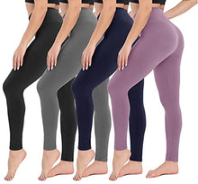 Load image into Gallery viewer, CAMPSNAIL 4 Pack High Waisted Leggings for Women- Soft Tummy Control Slimming Yoga Pants for Workout Running Reg &amp; Plus Size
