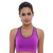 Load image into Gallery viewer, BAOMOSI Women&#39;s Seamless Racerback Sports Bra High Impact Support Yoga Gym Workout Fitness Black Blue Grey Purple Rose Red M
