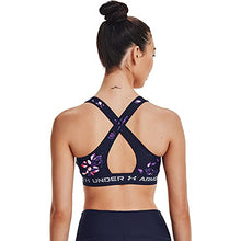 Load image into Gallery viewer, Under Armour Women&#39;s Crossback Mid Printed Bra , Midnight Navy (410)/Purple Tint , X-Large
