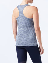 Load image into Gallery viewer, Amazon Essentials Women&#39;s Tech Stretch Relaxed-Fit Racerback Tank Top, Pack of 2, Black Heather/Navy Heather, Small
