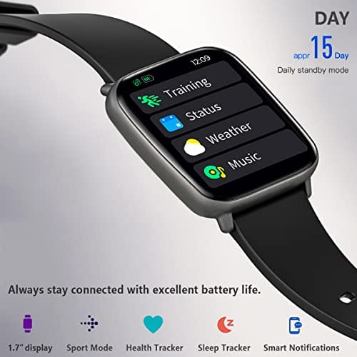 FITVII Fitness Tracker, Smart Watch with 24/7 Blood Pressure Heart Rate and  Blood Oxygen Monitor, Sleep Tracker with Calorie Step Counter, IP68