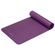 Load image into Gallery viewer, Gaiam Essentials Thick Yoga Mat Fitness &amp; Exercise Mat with Easy-Cinch Carrier Strap, Purple, 72&quot;L X 24&quot;W X 2/5 Inch Thick
