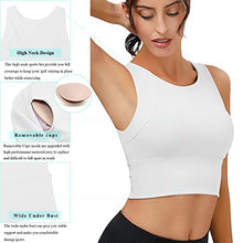 Load image into Gallery viewer, High Neck Sports Bra for Women Longline Full Coverage Sports Bras Medium Impact Padded Workout Crop Tops for Yoga Gym
