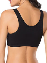 Load image into Gallery viewer, Fruit of the Loom Women&#39;s Built Up Tank Style Sports Bra, Black/WHT/WHT/Heather Grey, 38
