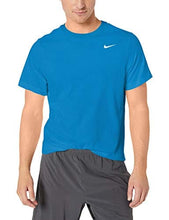 Load image into Gallery viewer, Nike Men&#39;s Dry Tee Drifit Cotton Crew Solid, Battle Blue/White, Small
