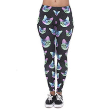 Load image into Gallery viewer, Kanora Middle Waisted Seamless Workout Leggings - Women’s Mandala Printed Yoga Leggings, Tummy Control Running Pants (Color Cat, One Size)
