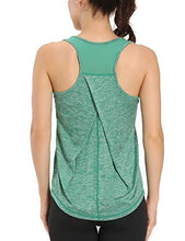 Load image into Gallery viewer, Aeuui Workout Tops for Women Mesh Racerback Tank Yoga Shirts Gym Clothes Foliage Green
