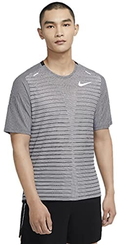 Nike Men's Legend Dri-Fit TechKnit Future Fast Short Sleeve Running Shirt (X-Large, Black/White/Black)
