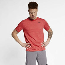 Load image into Gallery viewer, Nike Men&#39;s Dry Tee Drifit Cotton Crew Solid, Light University Red Heather/Black, Small
