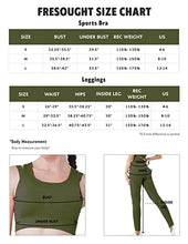 Load image into Gallery viewer, FRESOUGHT Workout Sets for Women 2 Piece Seamless Matching Yoga Gym Active Wear Outfits High Waist Legging Sports Bra Set Olive,S
