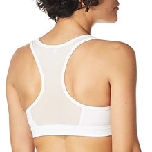 Load image into Gallery viewer, PUMA Women&#39;s Plus Size Mid Impact 4 Keeps Bra, White Black, 2X
