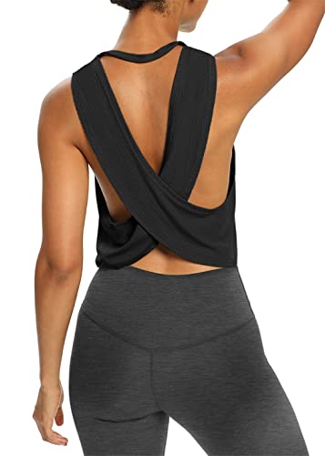 Mippo Crop Tops for Women Womens Workout Tops Flowy Cropped Tank Tops  Athletic S