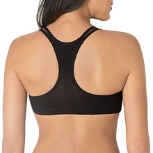 Load image into Gallery viewer, Fuit of the Loom Women&#39;s Spaghetti Strap Pullover Sports Bra, Grey with Black/White/Black Hue, 3-Pack, 36
