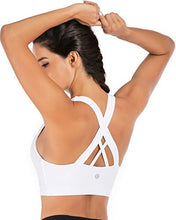 Load image into Gallery viewer, RUNNING GIRL Sports Bra for Women, Criss-Cross Back Padded Strappy Sports Bras Medium Support Yoga Bra with Removable Cups(WX2353D.White.L)

