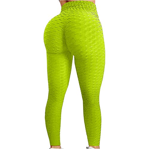 Colorful Womens Yoga Pants High Waist Workout Leggings Running Pants A1-yellow S