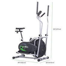 Load image into Gallery viewer, Body Rider Elliptical Machine and Stationary Bike with Seat and Easy Computer, Dual Trainer 2-in-1 Cardio Exercise Machine, Home Gym, Workout Equipment BRD2000, Black &amp; grey, One Size

