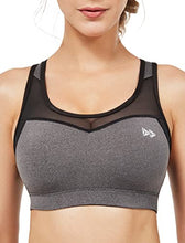 Load image into Gallery viewer, Yvette High Impact Sports Bras for Women Plus Size Racerback Workout Bra for Running Fitness,Grey
