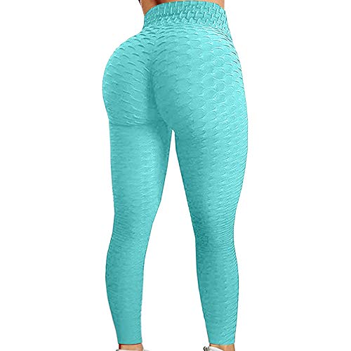 Colorful Womens Yoga Pants High Waist Workout Leggings Running Pants A1-mint Green S