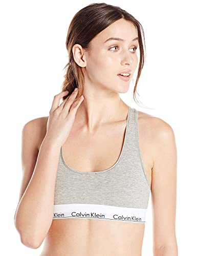 Calvin Klein Modern Cotton Unlined Wireless Bralette, Grey Heather, Small