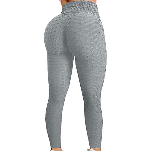 Colorful Womens Yoga Pants High Waist Workout Leggings Running Pants A1-grey S