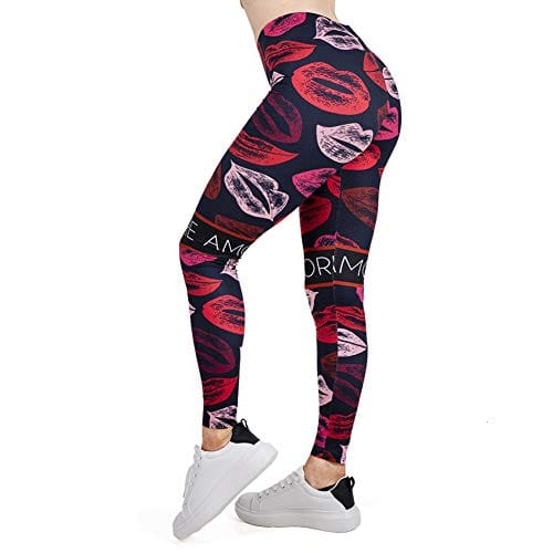 Sexy Lips Seamless Workout Leggings - Women’s 3D Printed Red Yoga Leggings, Tummy Control Running Pants