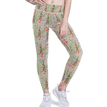 Load image into Gallery viewer, visesunny High Waist Yoga Pants with Pockets Painting Beautiful Flowers Bunny Buttery Soft Tummy Control Running Workout Pants 4 Way Stretch Pocket Leggings

