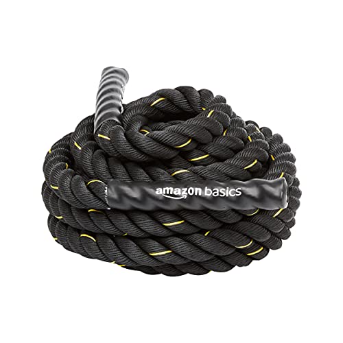 Amazon Basics Heavy Exercise Training Workout Battle Rope, 28.7 Foot x 1.5 Inch, Black